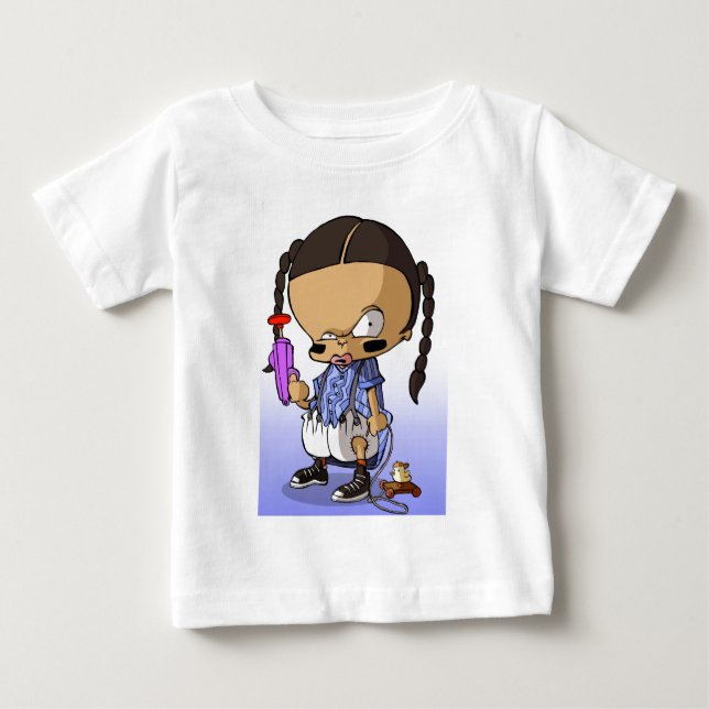 T-shirts Bebê Hip Hop Gangsta (Frente)