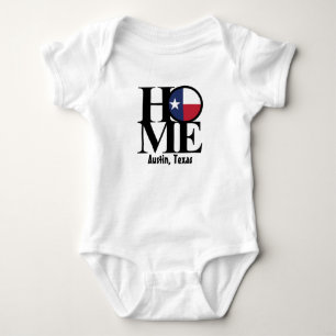 T-shirts Bebê HOME de Austin Texas uma parte