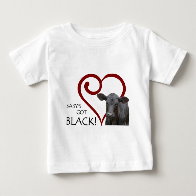 T-shirts Bebê obtido preto (Frente)