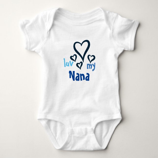 T-shirts Bebê Onsie - Luv de Desi minha Nana 1 (Frente)