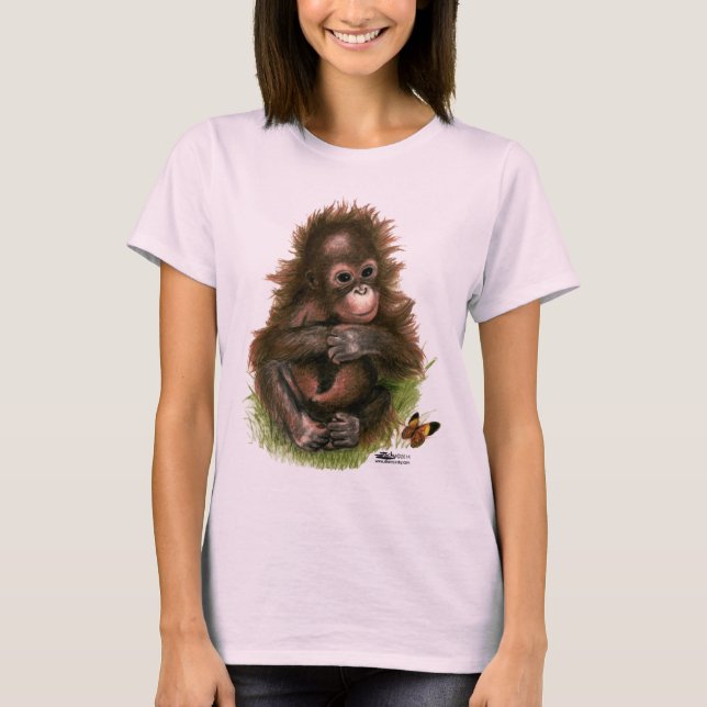 T-shirts Bebê Orangotango e Borboleta (Frente)