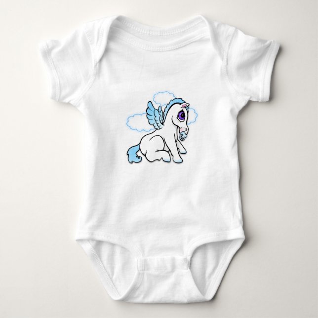 T-shirts Bebê Pegasus com binky - azul (Frente)