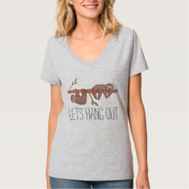 T-shirts Bebê preguiçoso pendurado no padrão da árvore