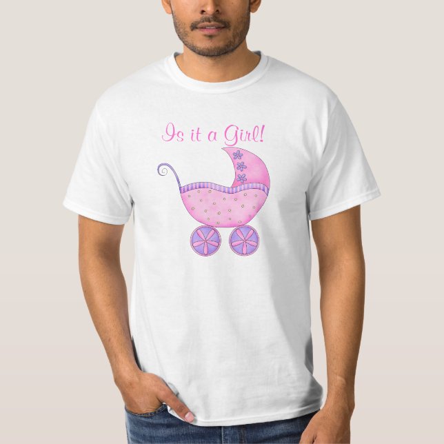 T-shirts Bebê rosa Buggy É uma Pai (Frente)