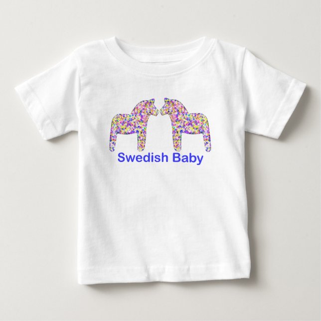 T-shirts Bebê sueco Confetti Dala Horse (Frente)
