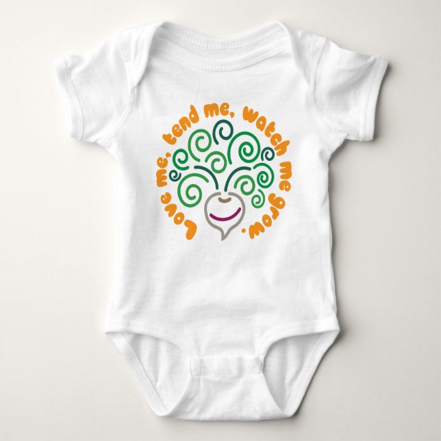 T-shirts Bebê vegetal - nabo (Frente)