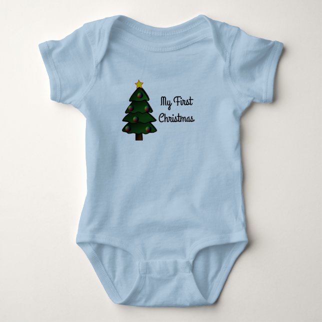 T-shirts Bebês First Christmas Jersey (Frente)