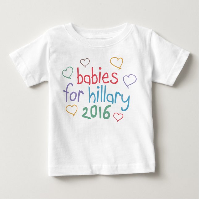 T-shirts Bebês para Hillary 2016 (Frente)