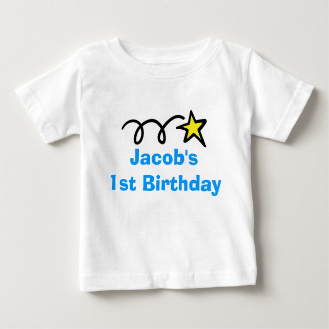 T-shirts Bebês primeiro aniversario | Personalizado com nom (Frente)