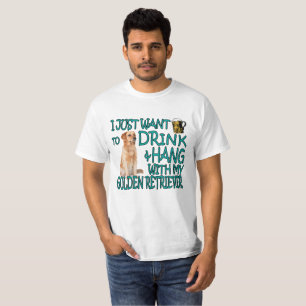 T-SHIRTS BEBIDA E CAIR COM MEU CÃO DO GOLDEN RETRIEVER