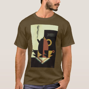 T-shirts Bebidas de Drinks Vintage Cafeteira com Xícaras
