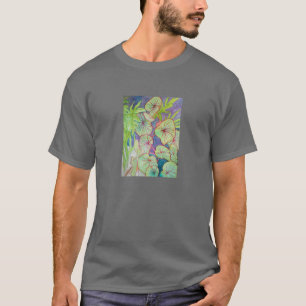 T-shirts Begónia e Philodendron da aguarela