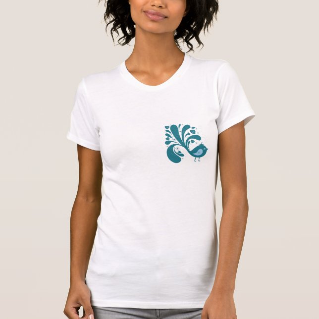 T-shirts beija-flor elegante (Frente)