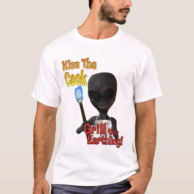 T-shirts Beija O Cook Grill A Camisa-Terrestre (Frente)