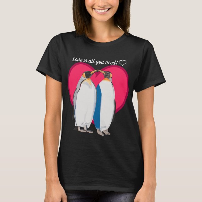 T-shirts "beijando" Rei Pinguins (Frente)