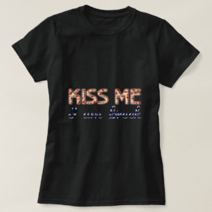 T-shirts Beije-me Eu sou grego Funny Typografia Country Fla