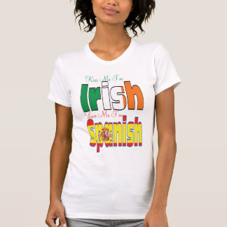 T-shirts Beije-me Eu sou Irlandês Amo-me Eu sou Espanhol