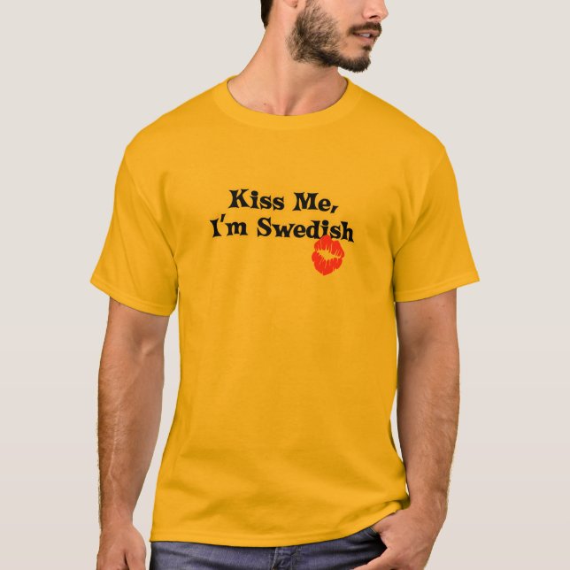 T-shirts Beije-me I' sueco de m (Frente)