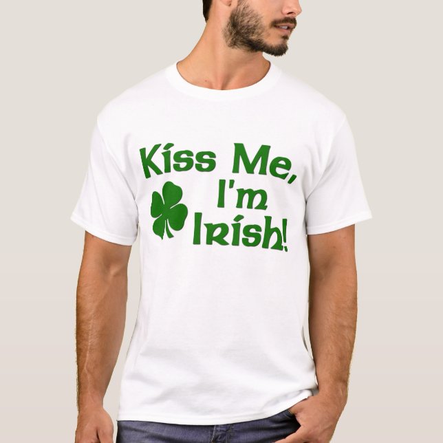 T-shirts Beije-me que eu sou irlandês (Frente)