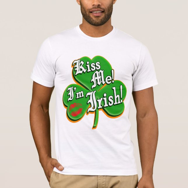 T-shirts Beije-me que eu sou irlandês (Frente)