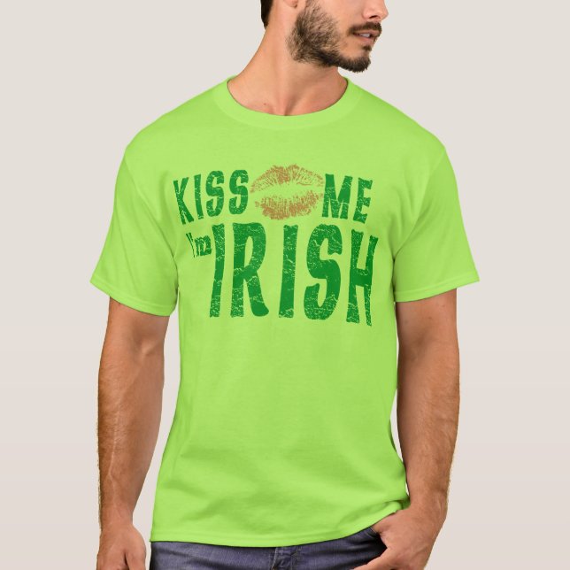 T-shirts Beije-me que eu sou irlandês (Frente)