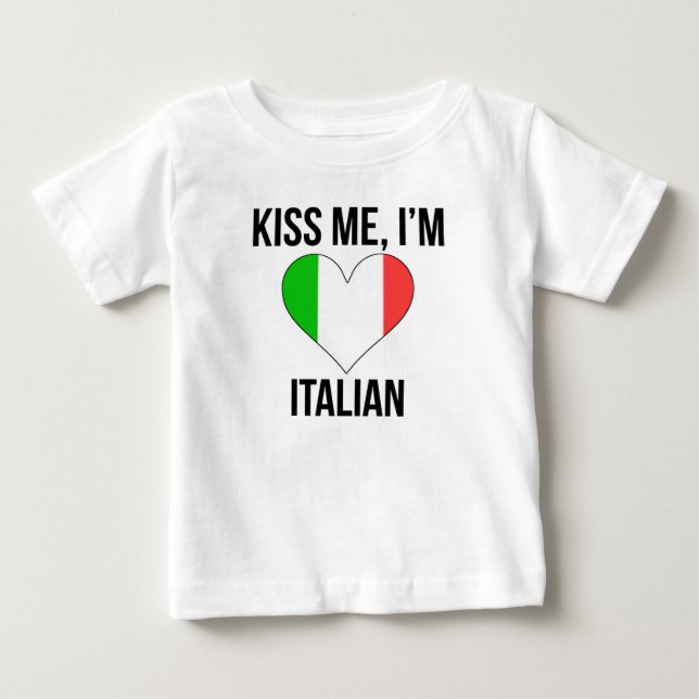 T-shirts Beije-me que eu sou italiano (Frente)