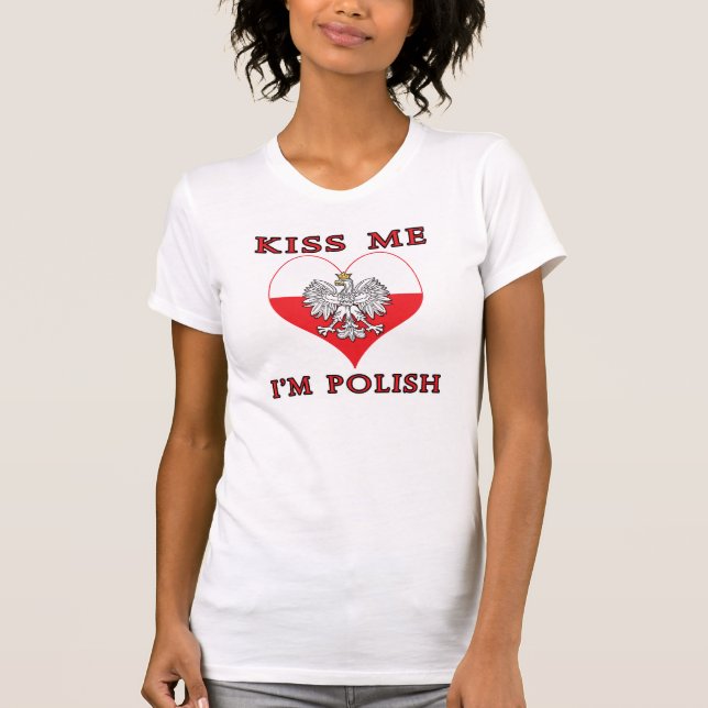 T-shirts Beije-me que eu sou polonês (Frente)