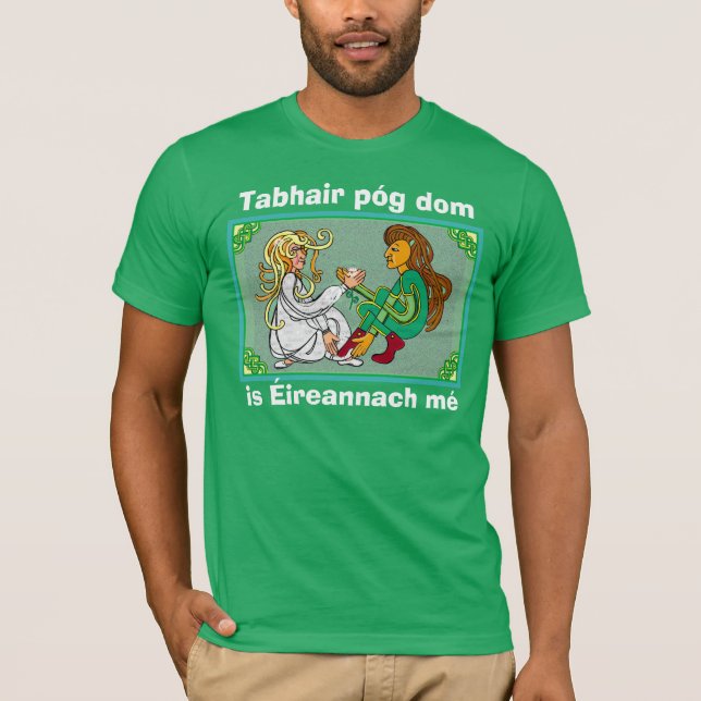 T-shirts Beije-me, sou irlandês (Frente)
