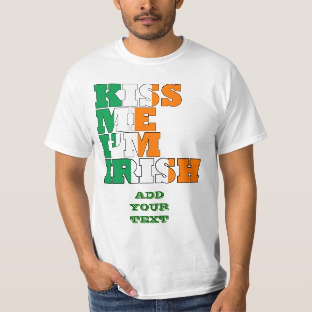 T-shirts Beije-me, sou irlandês (Frente)