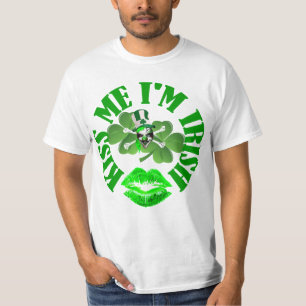 T-shirts Beije-me Sou irlandês, Dia de São Patrício engraça
