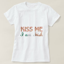 T-shirts Beije-me Sou Irlandês Engraçado Typografia Country