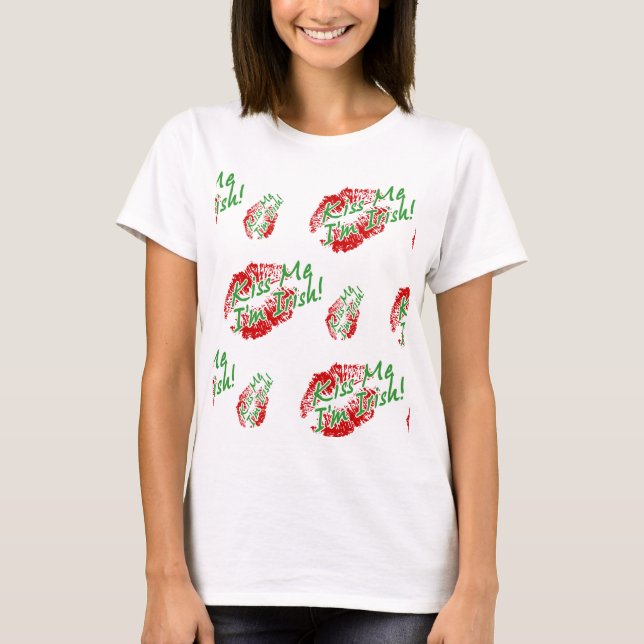 T-shirts Beije-me, sou irlandês (SWAK) (Frente)
