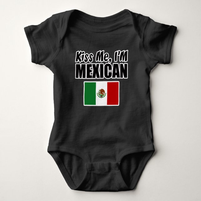 T-shirts Beije-me, sou o "Baby Jersey" mexicano (Frente)