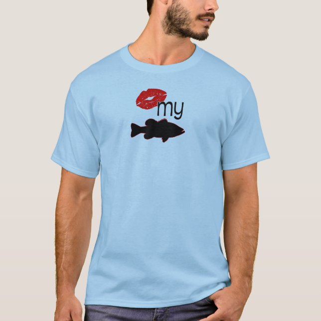 T-shirts Beije meu baixo - pesca da perda engraçada (Frente)