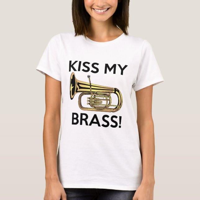 T-shirts Beije meu bronze, tuba (Frente)