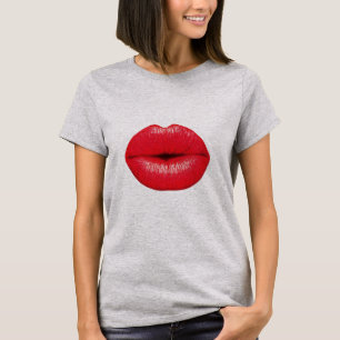 T-shirts Beijo de pop com batom Lábios