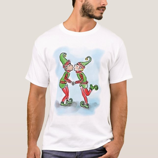 T-shirts Beijo dos duendes do feriado (Frente)