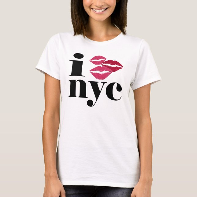 T-shirts Beijo NYC do batom (Frente)