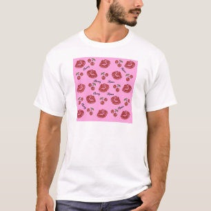 T-shirts Beijos de Cereja Rockabilly RAB em Rosa