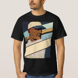 T-shirts Beisebol Esportivo Vintage Batedor, Arte Estilizad
