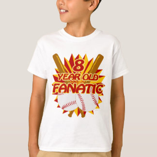 T-shirts Beisebol Fanático de 8 Anos