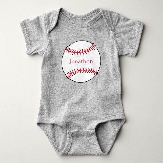 T-shirts Beisebol Personalizado Fato De Bebê (Frente)