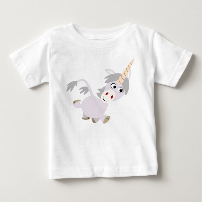 T-shirts Bela animação faciosa Unicorn Baby T Shirt (Frente)