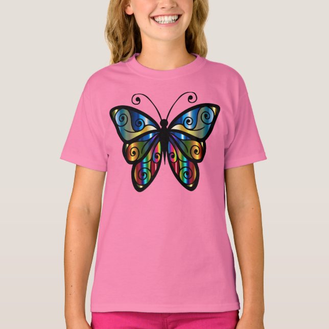 T-shirts Bela borboleta iridescente (Frente)