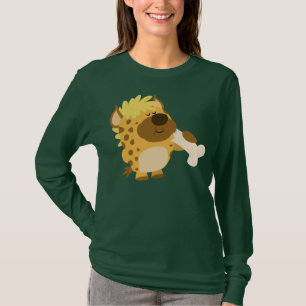 T-shirts Bela Caricatura Hiena Esmagando Camisa-T de Mulher