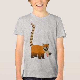 T-shirts Bela Caricatura Sorridente Coatimundi Crianças T-