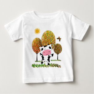 T-shirts Bela Vaca Kawaii Dançante em uma Geleia...