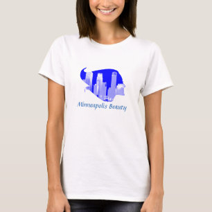 T-shirts Beleza de Minneapolis em azul e em branco
