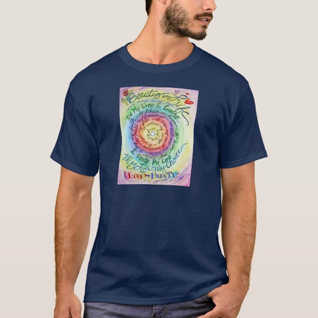 T-shirts Beleza na vida Arredondado Arco-Íris (Frente)