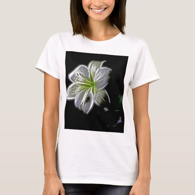 T-shirts Beleza natural da flor branca (Frente)